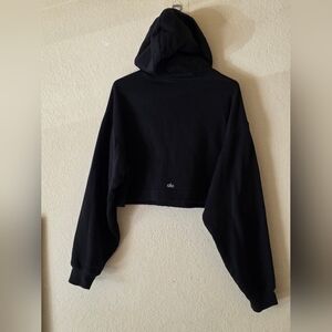 Alo Black Crop Hoodie For Women Size M